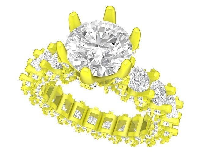 7219 Diamond Enternity Engagement Ring 3D print model