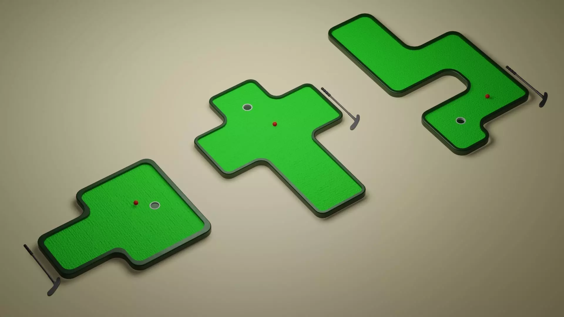 Miniature Golf Course 01 set 3D model