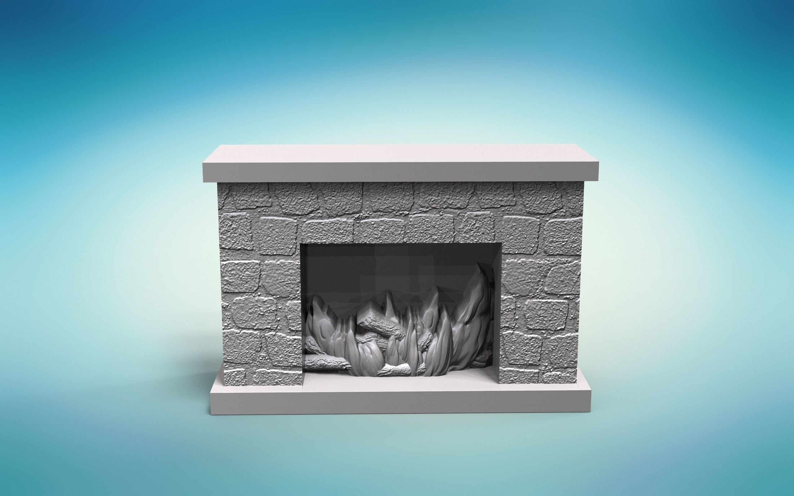 Traditional fireplace 3D decoration  STL model CNC Router 3D print model_2