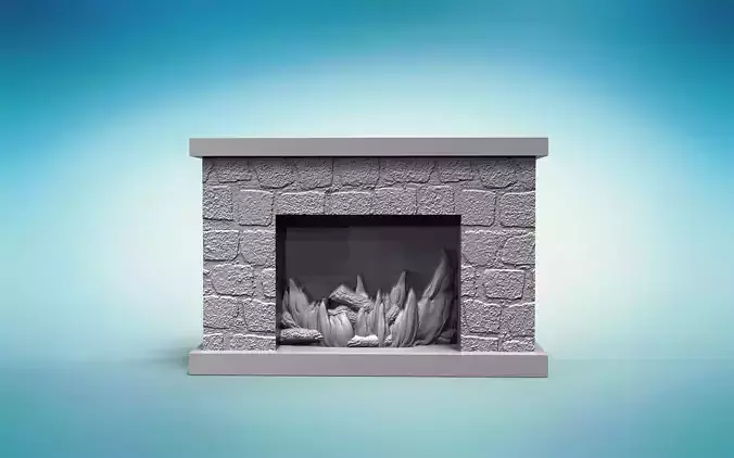 Traditional fireplace 3D decoration  STL model CNC Router 3D print model