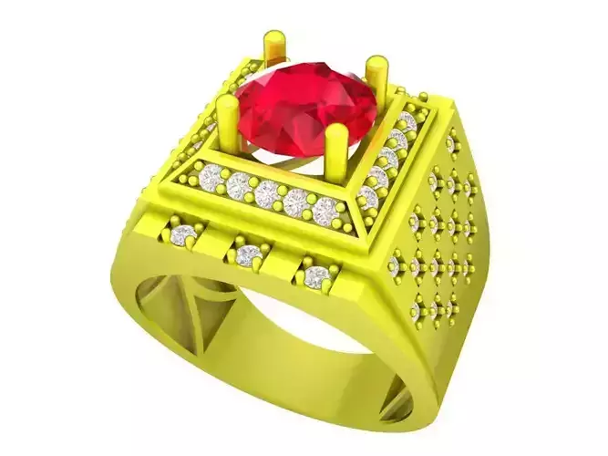 A7229 Korean Style Diamond Vintage Men Ring