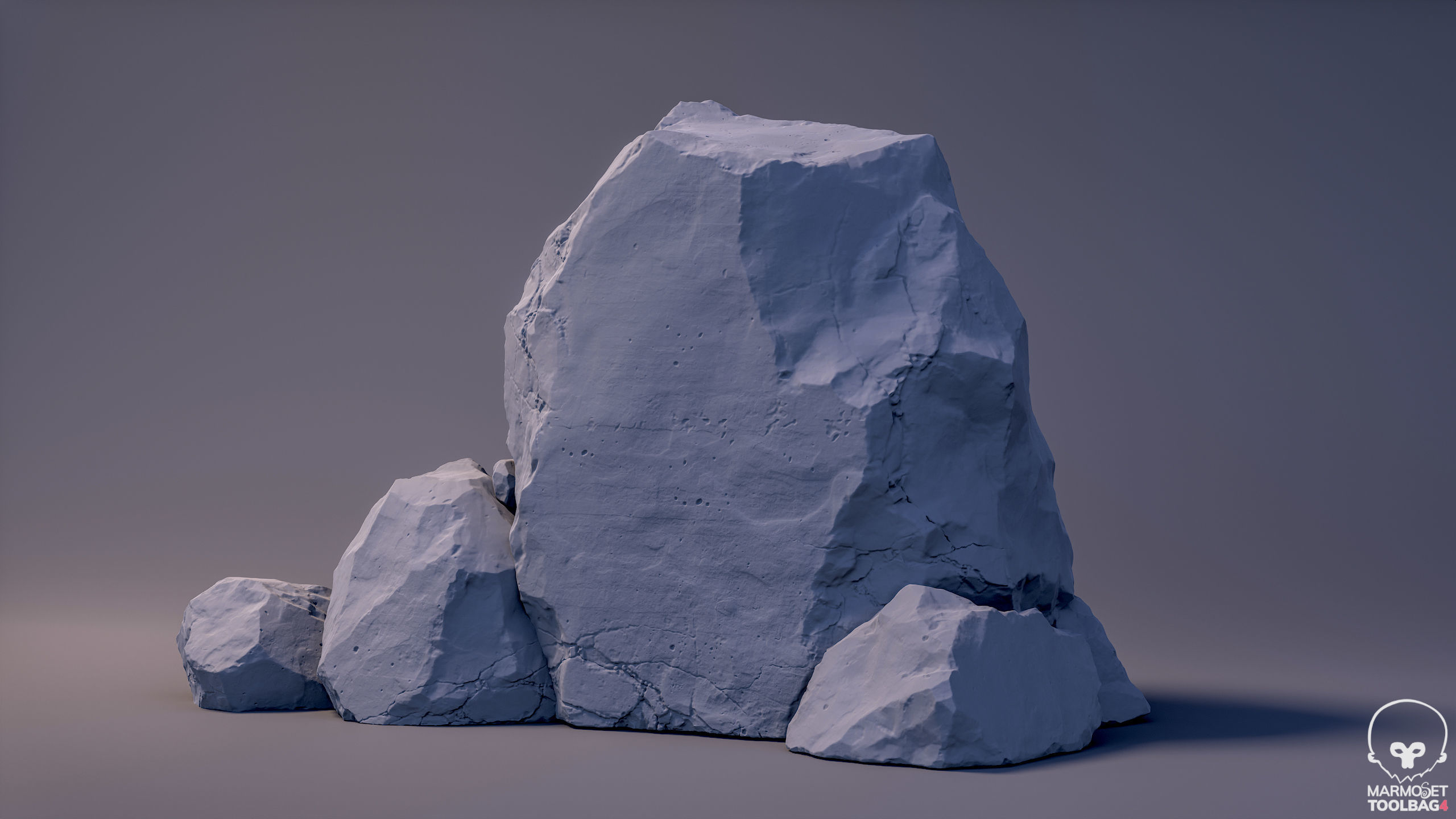 Cracked Cliff Rock 3D High-Poly 3D model_2