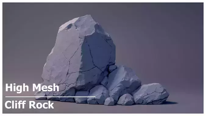 Cracked Cliff Rock 3D High-Poly