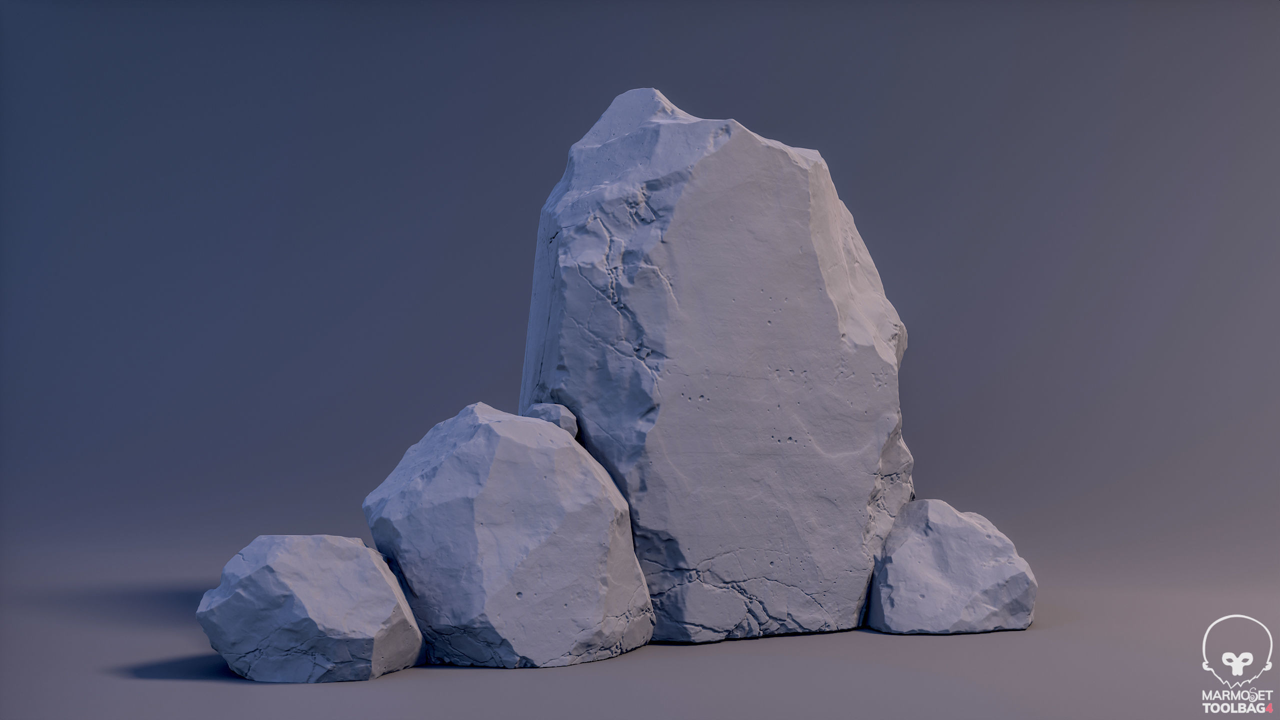Cracked Cliff Rock 3D High-Poly 3D model_3