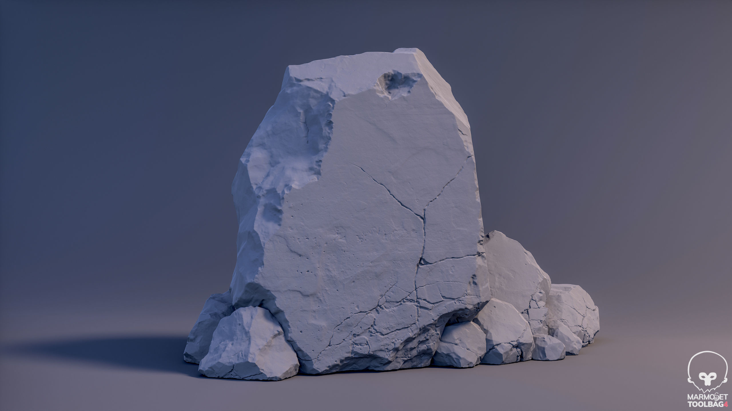 Cracked Cliff Rock 3D High-Poly 3D model_1