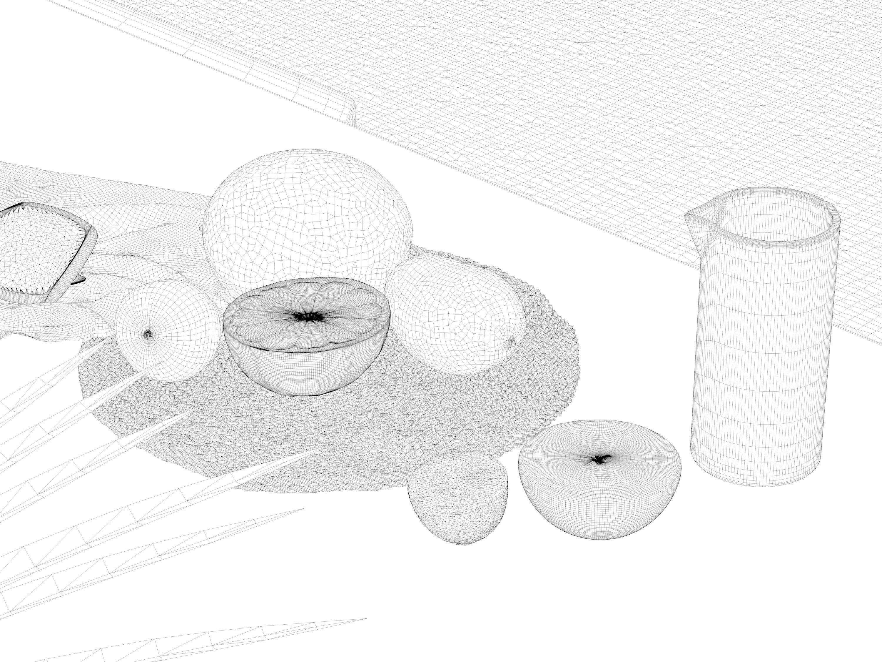  Fruits with Rug and Glasses 3D model_4