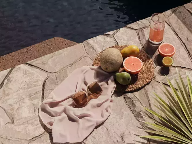  Fruits with Rug and Glasses