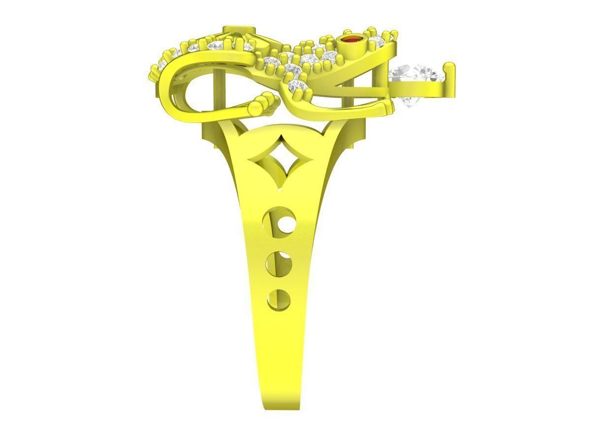 7091 fengshui diamond toad ring for women 3D print model_4
