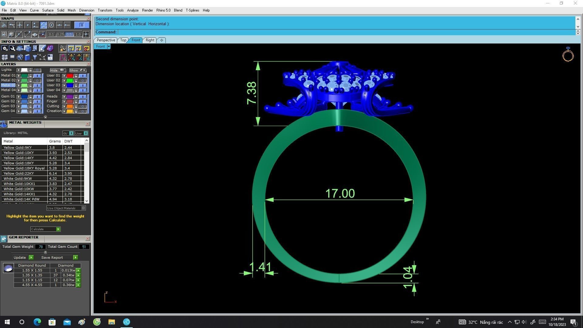 7091 fengshui diamond toad ring for women 3D print model_6