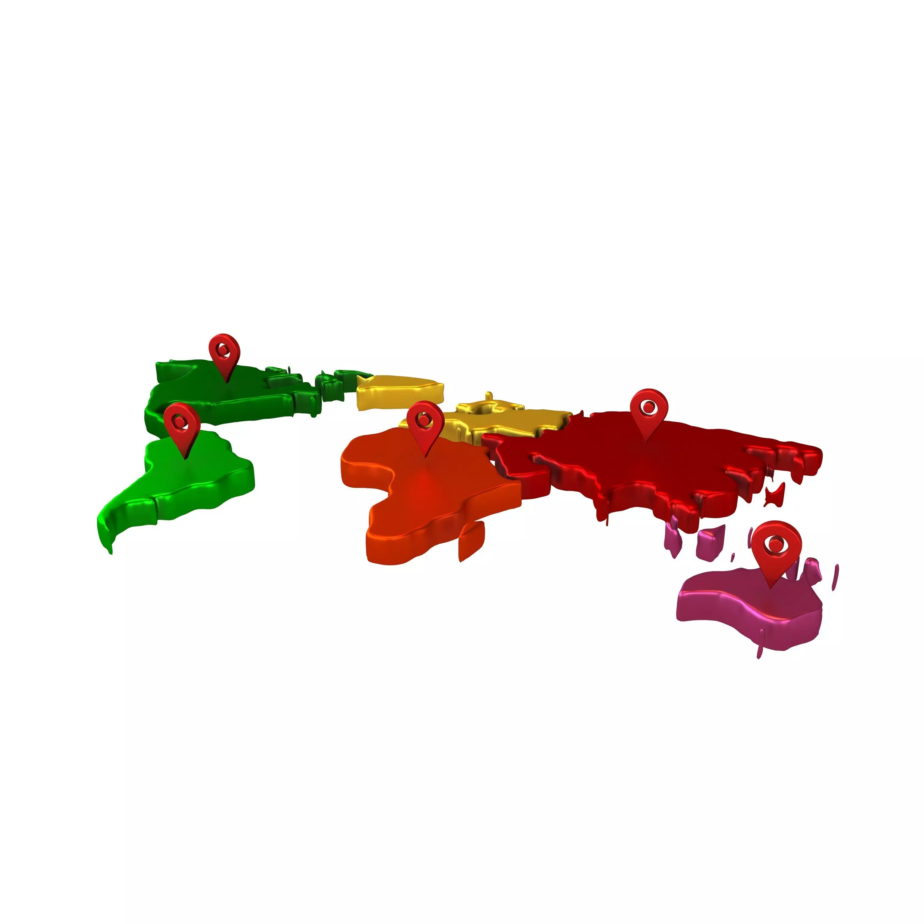 Earth Map with Map Tag v1 006 Low-poly 3D model