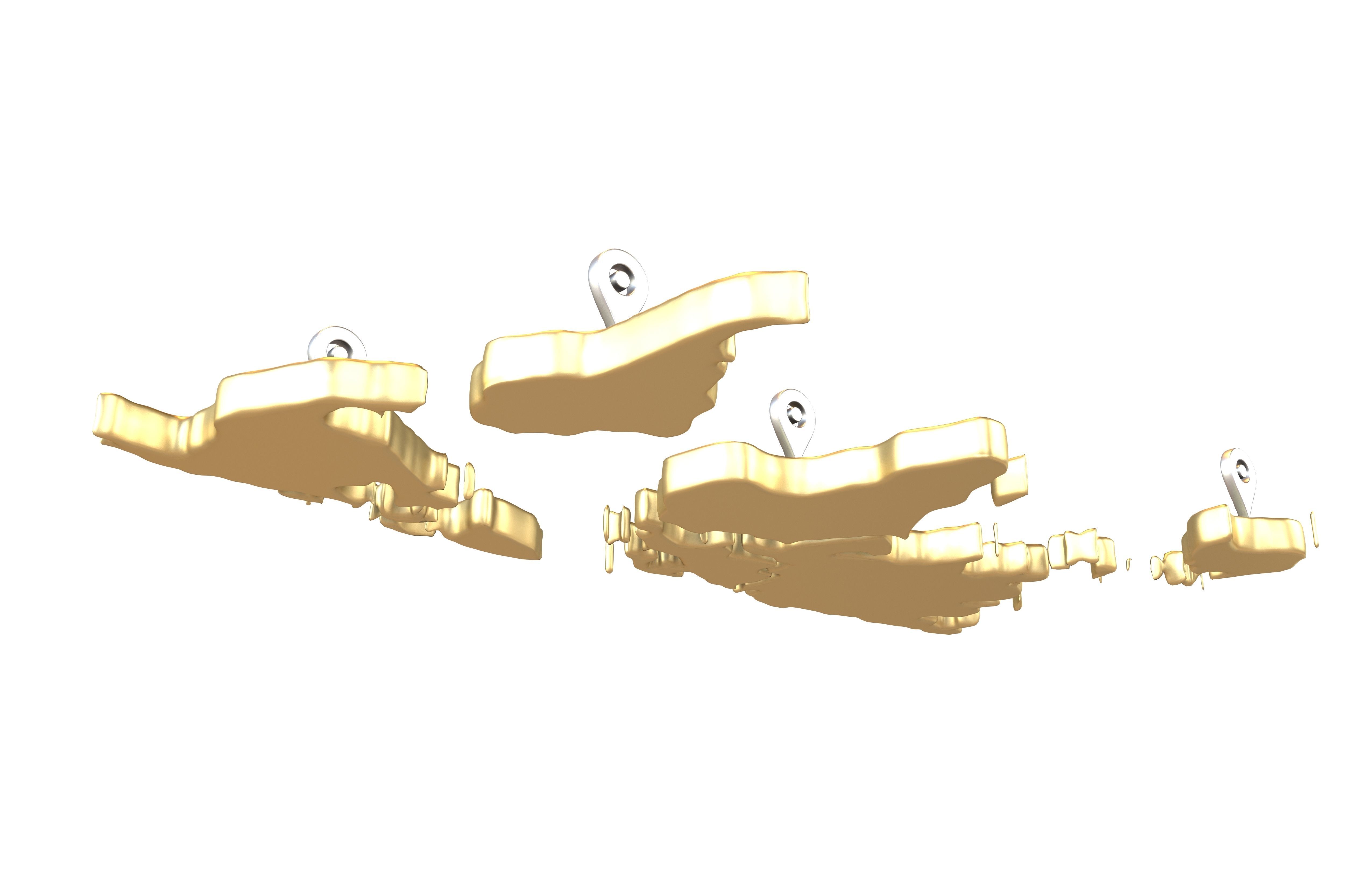Earth Map with Map Tag v1 007 Low-poly 3D model_3