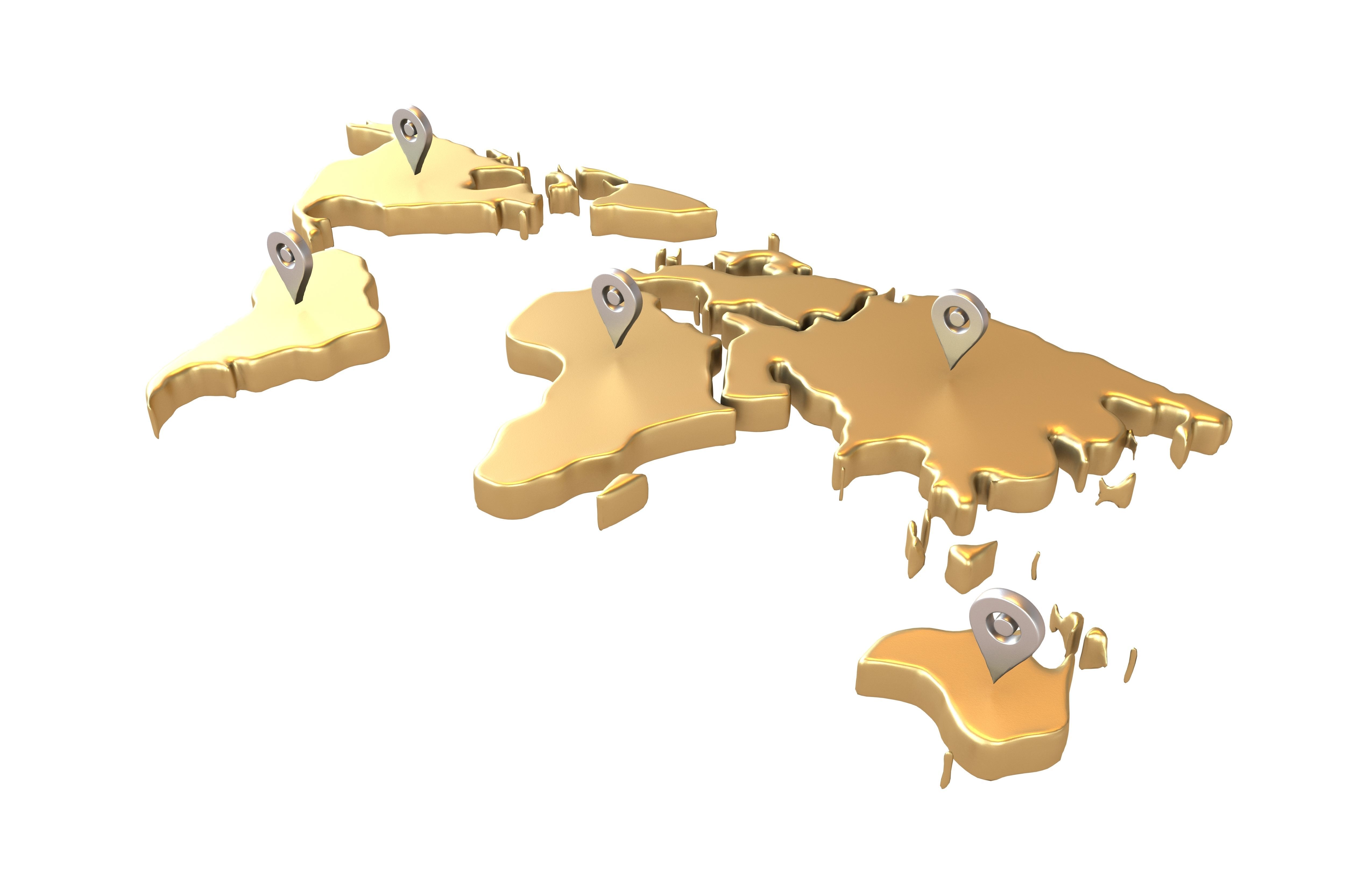 Earth Map with Map Tag v1 007 Low-poly 3D model_2
