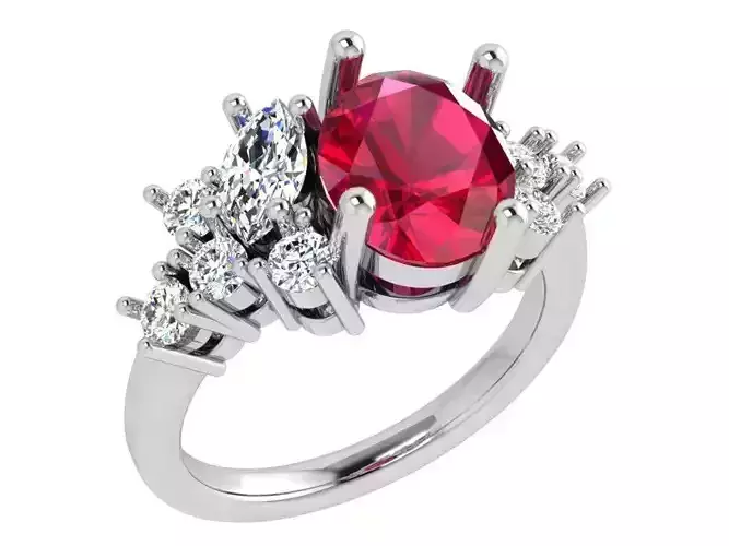 Unique Woman Ring With Diamonds 3870