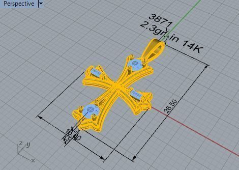 Cross Pendant 3871 3D print model_7