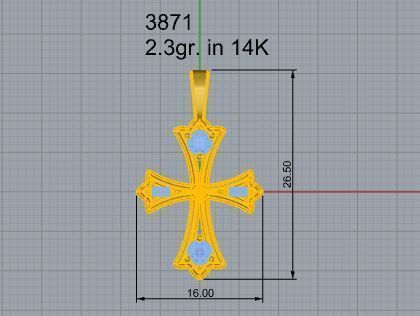 Cross Pendant 3871 3D print model_4