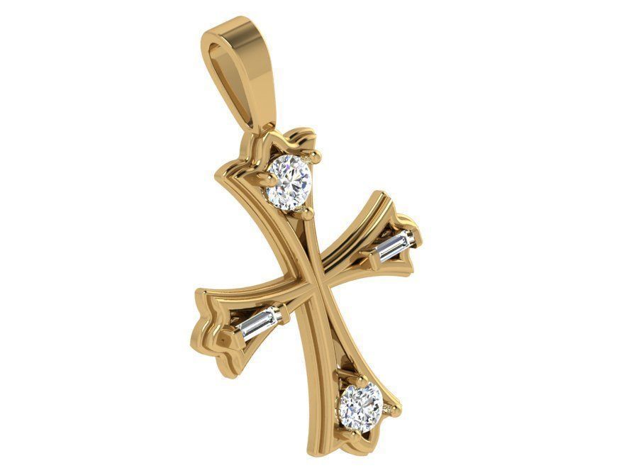 Cross Pendant 3871 3D print model_1