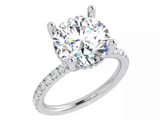 Woman Engagement Ring 3D Print Model 3873