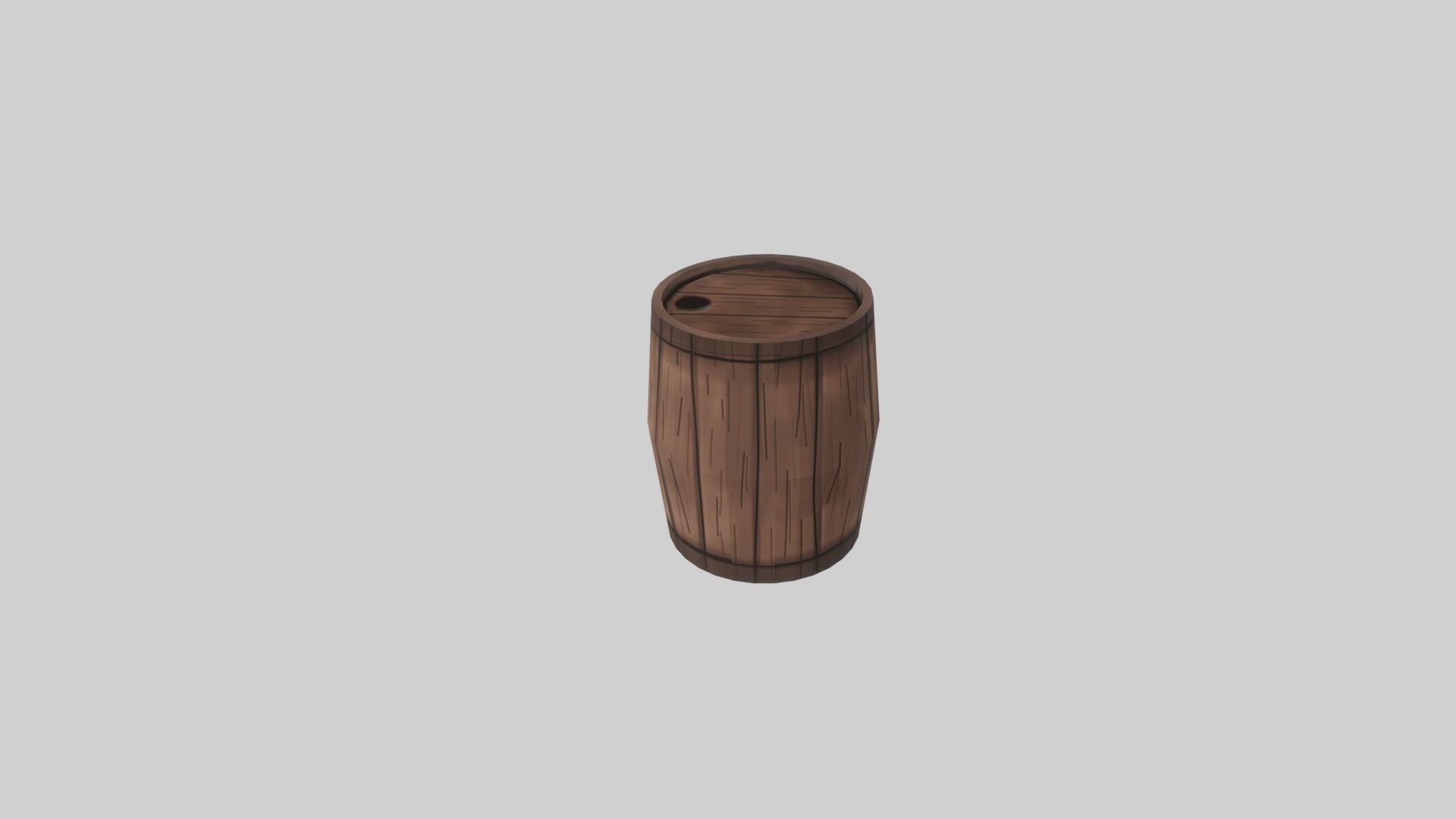 High and Low Poly Rustic Handcrafted Wooden Barrel Low-poly 3D model_4