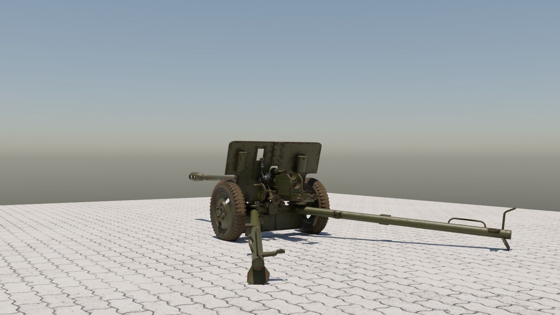 ZiS-3 76-mm Divisional Field Gun 3D model_2