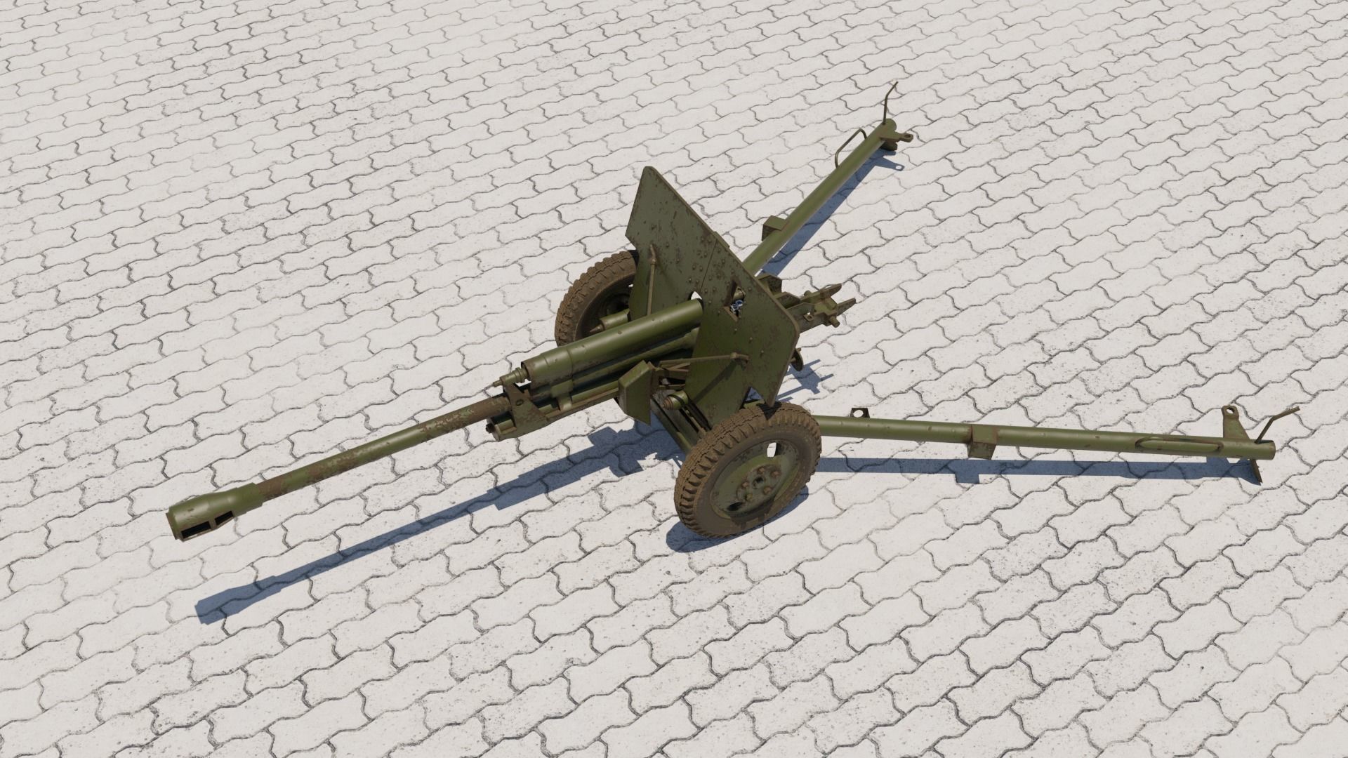 ZiS-3 76-mm Divisional Field Gun 3D model_4