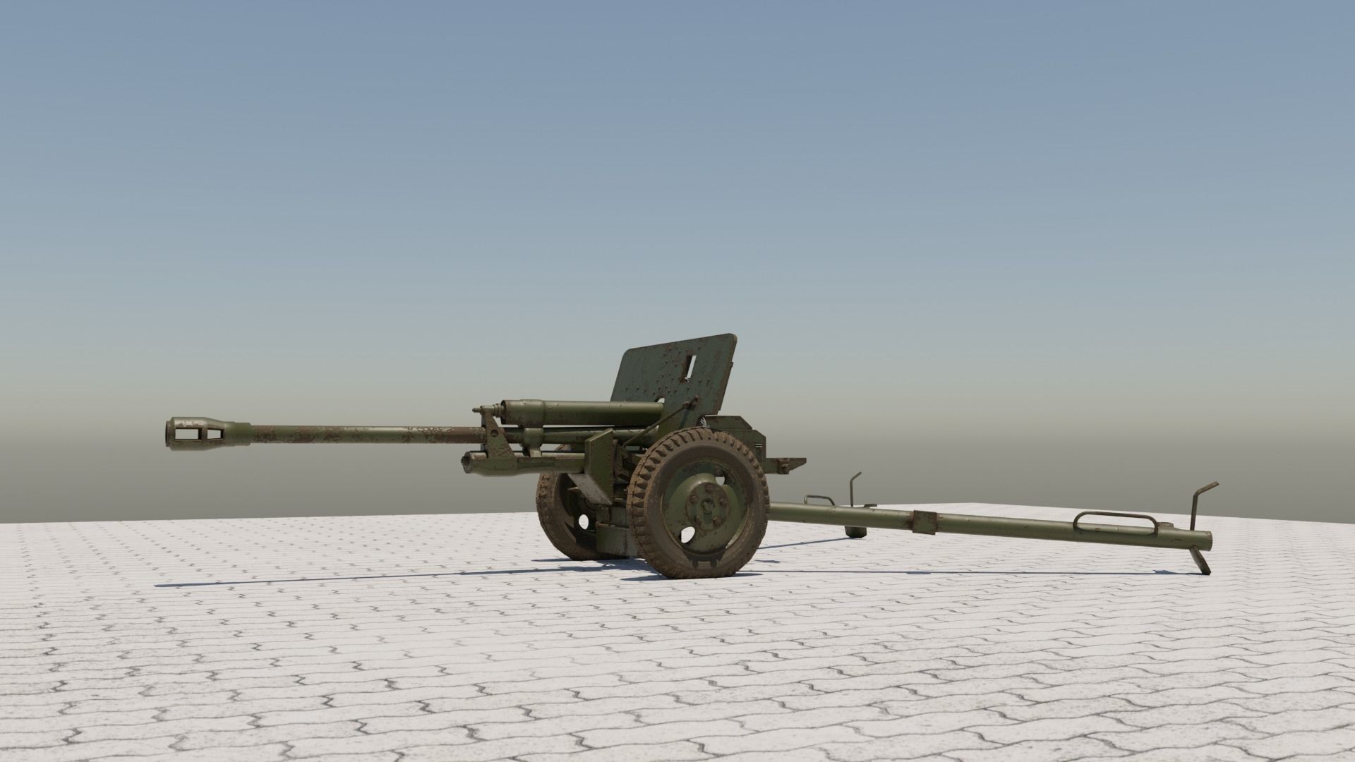 ZiS-3 76-mm Divisional Field Gun 3D model_3