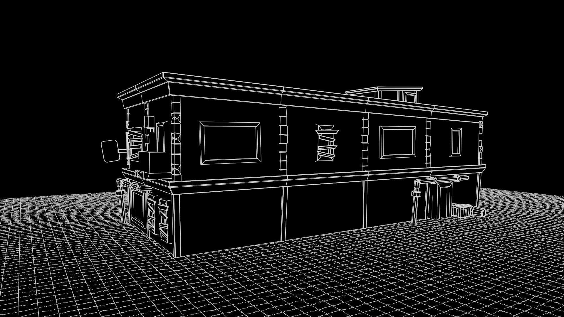 Motel Low-poly 3D model_4