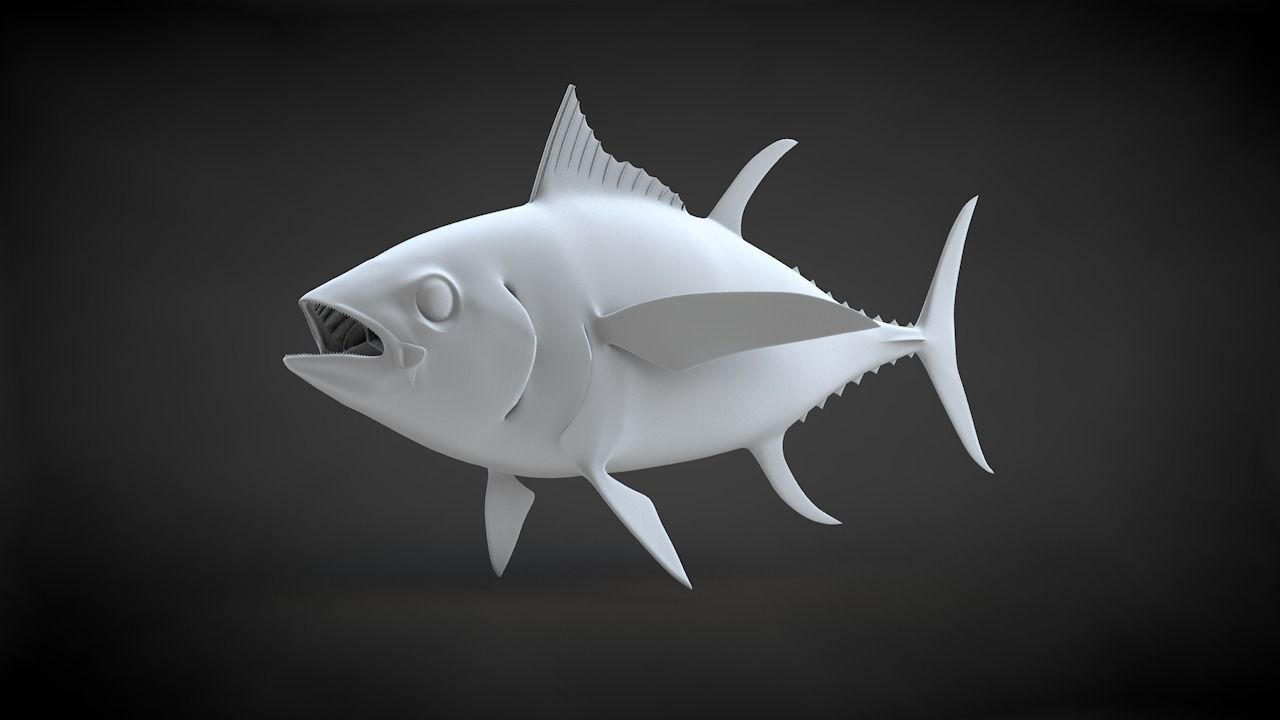 Yellowfin Tuna Fish Low-poly 3D model_20