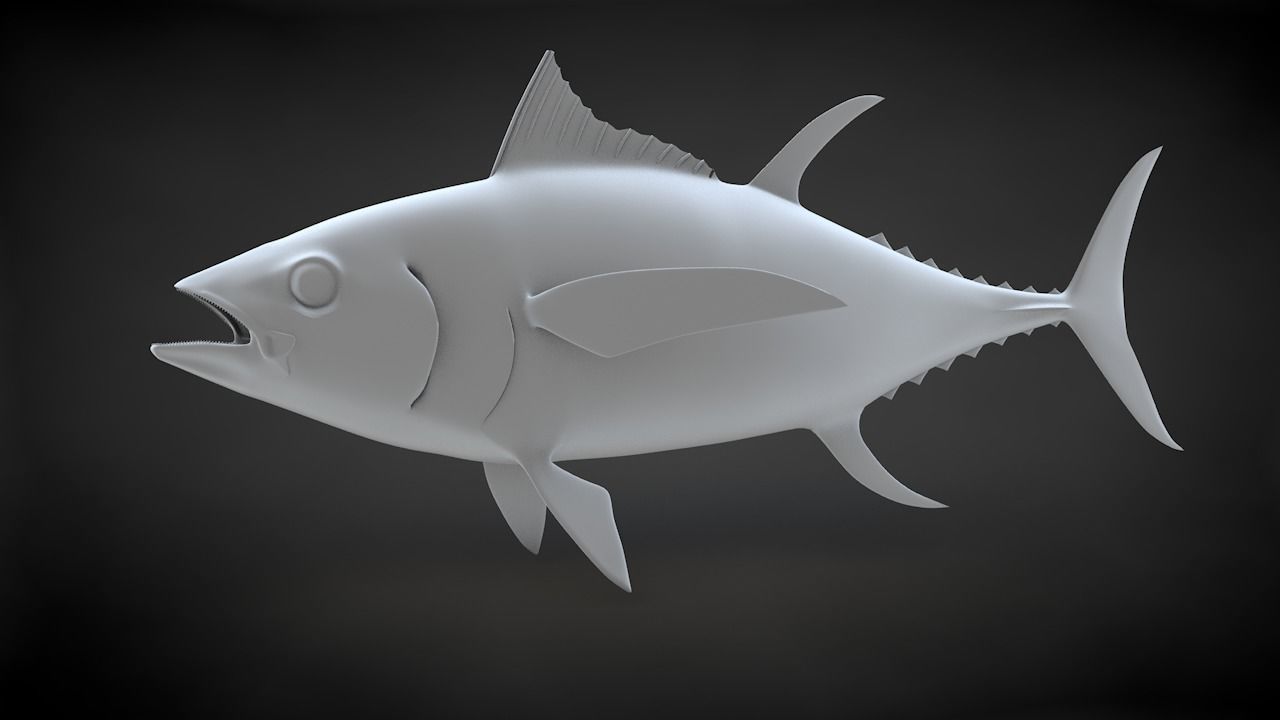 Yellowfin Tuna Fish Low-poly 3D model_22