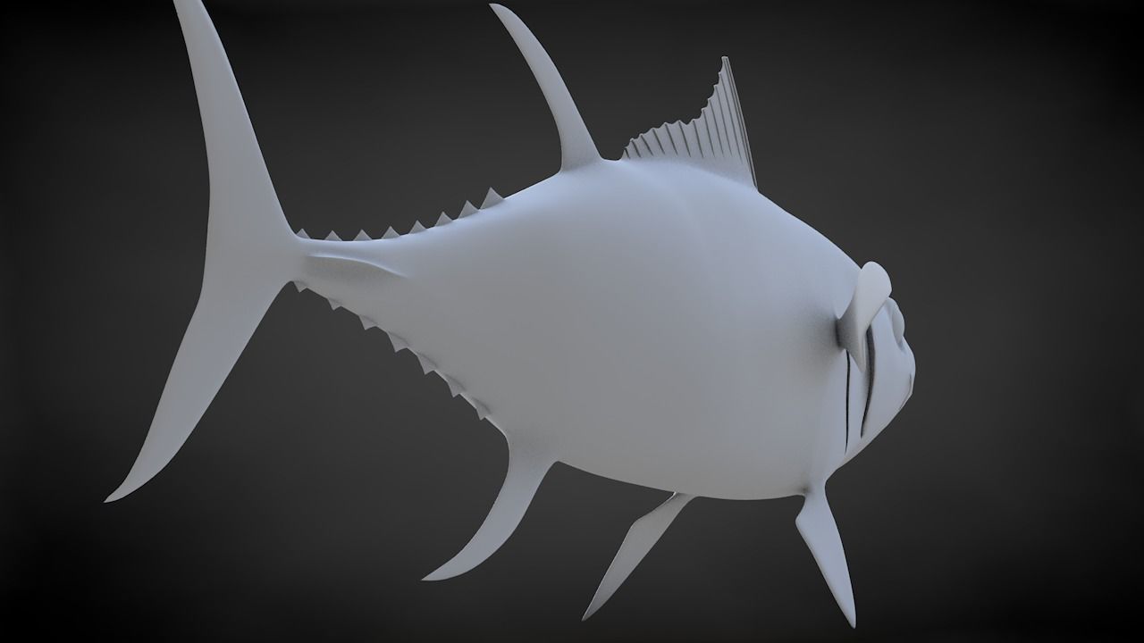 Yellowfin Tuna Fish Low-poly 3D model_24