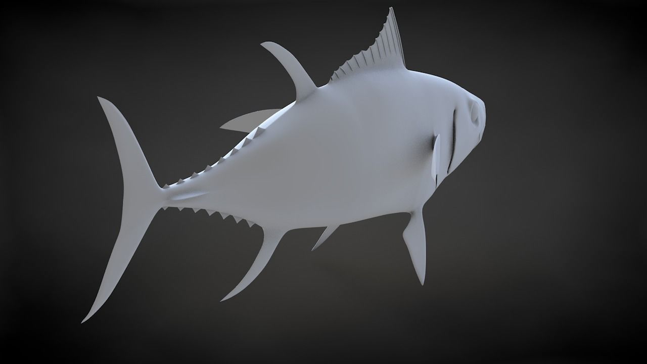 Yellowfin Tuna Fish Low-poly 3D model_25