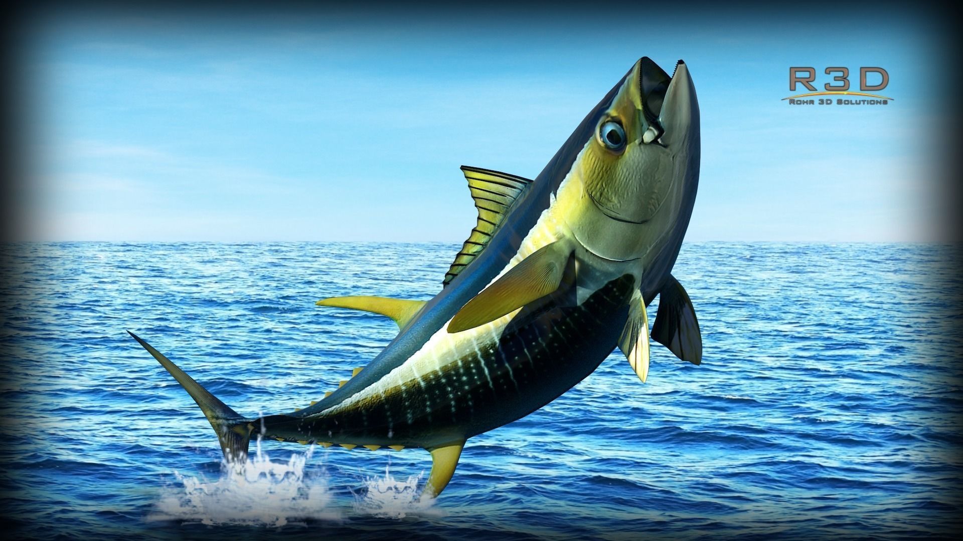 Yellowfin Tuna Fish Low-poly 3D model_1