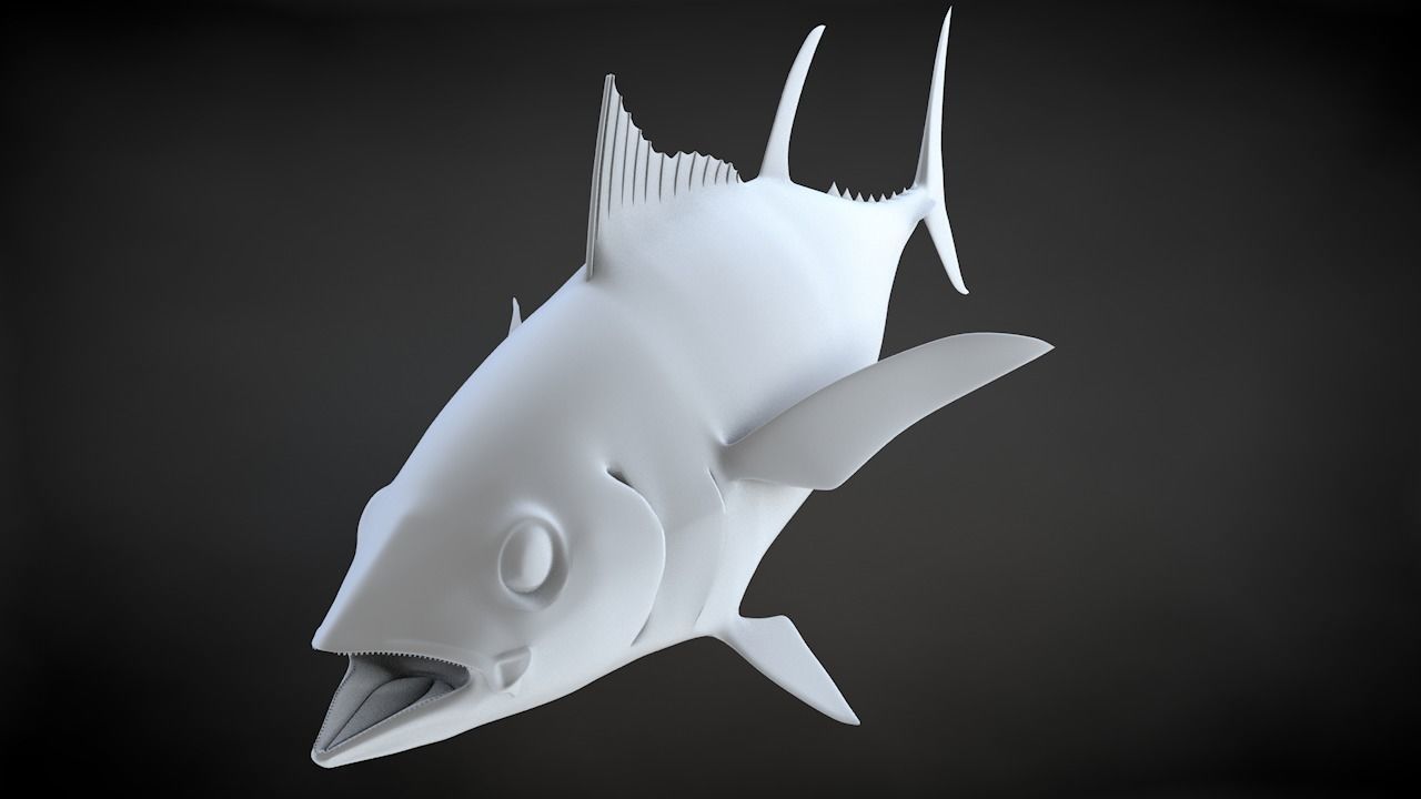 Yellowfin Tuna Fish Low-poly 3D model_21