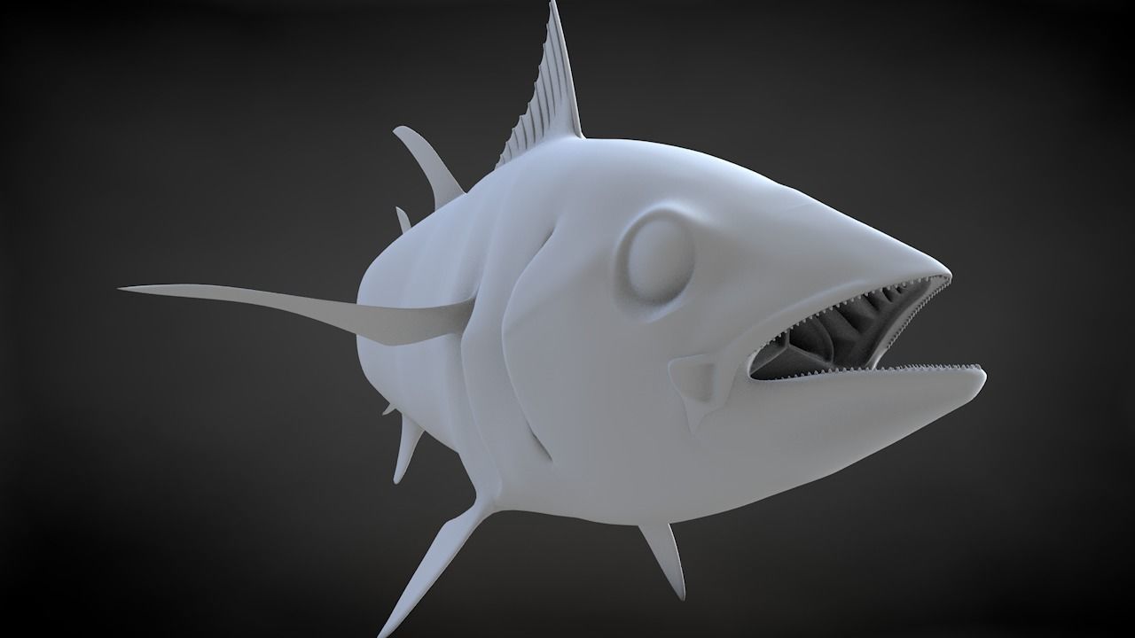 Yellowfin Tuna Fish Low-poly 3D model_56