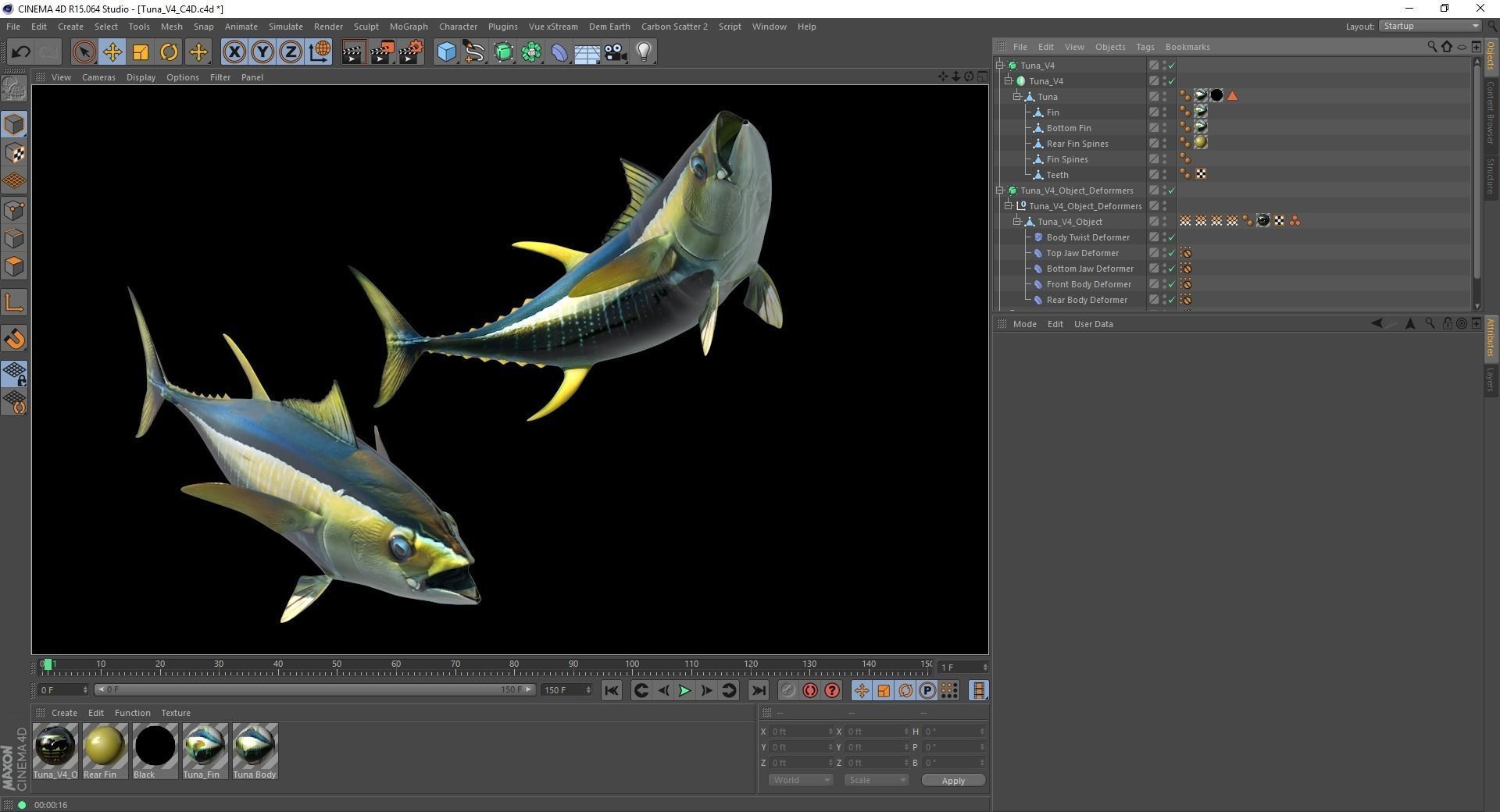 Yellowfin Tuna Fish Low-poly 3D model_19