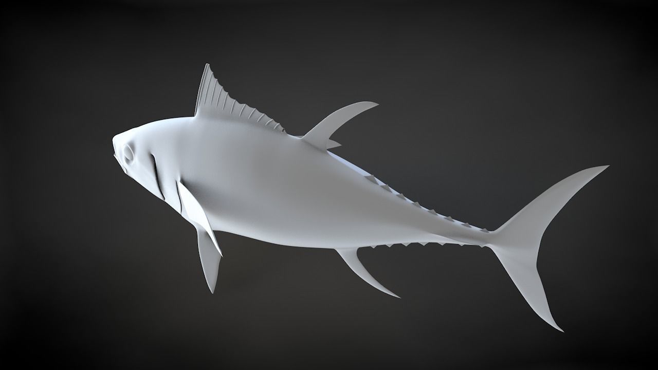Yellowfin Tuna Fish Low-poly 3D model_32