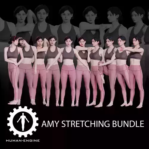 Amy in Various Stretching Poses Bundle