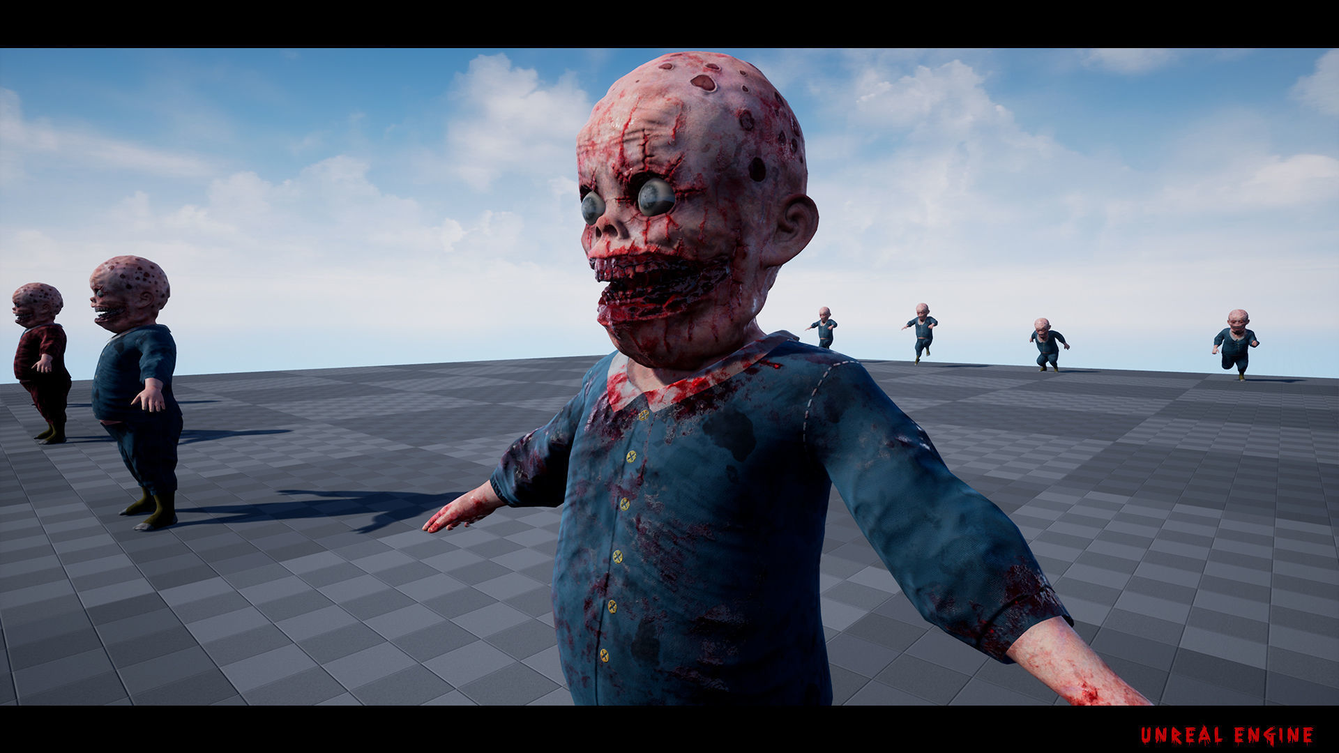 Scary baby Low-poly 3D model_11