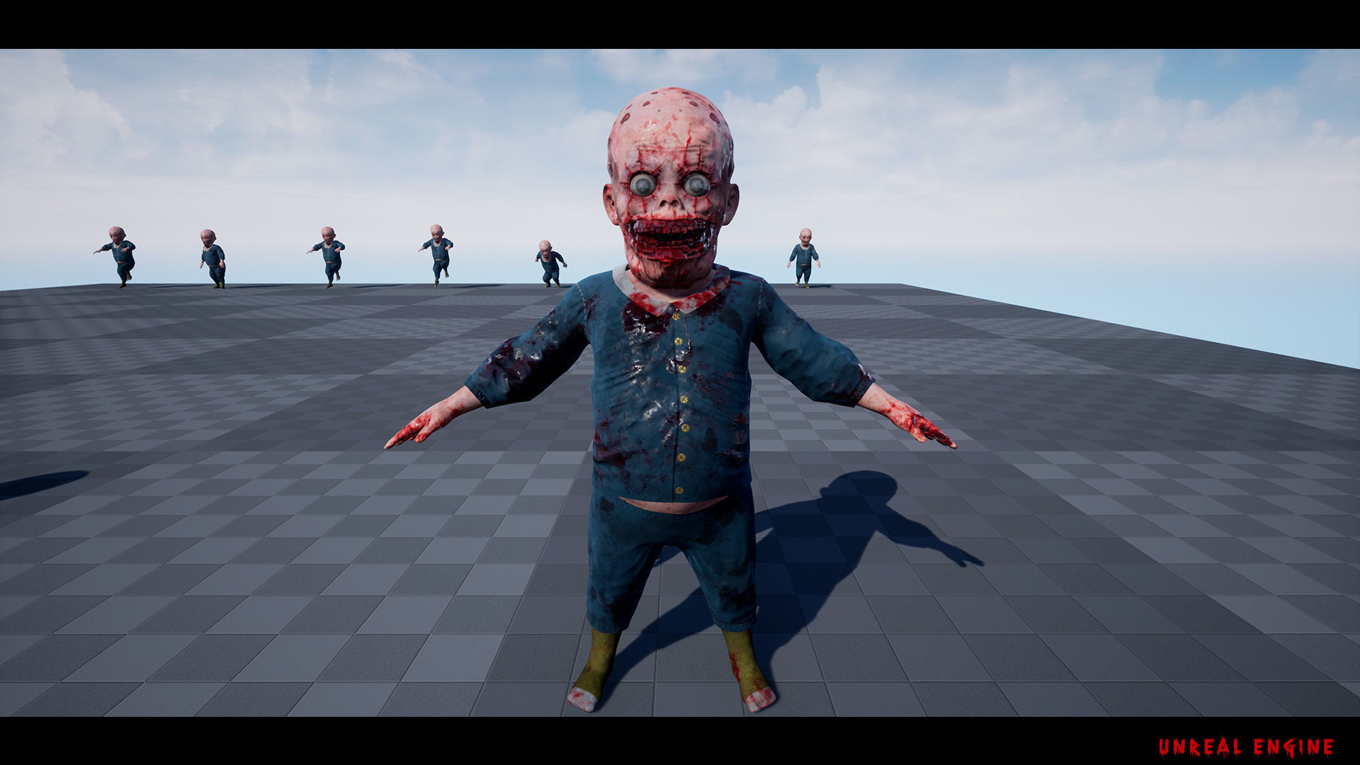 Scary baby Low-poly 3D model_12