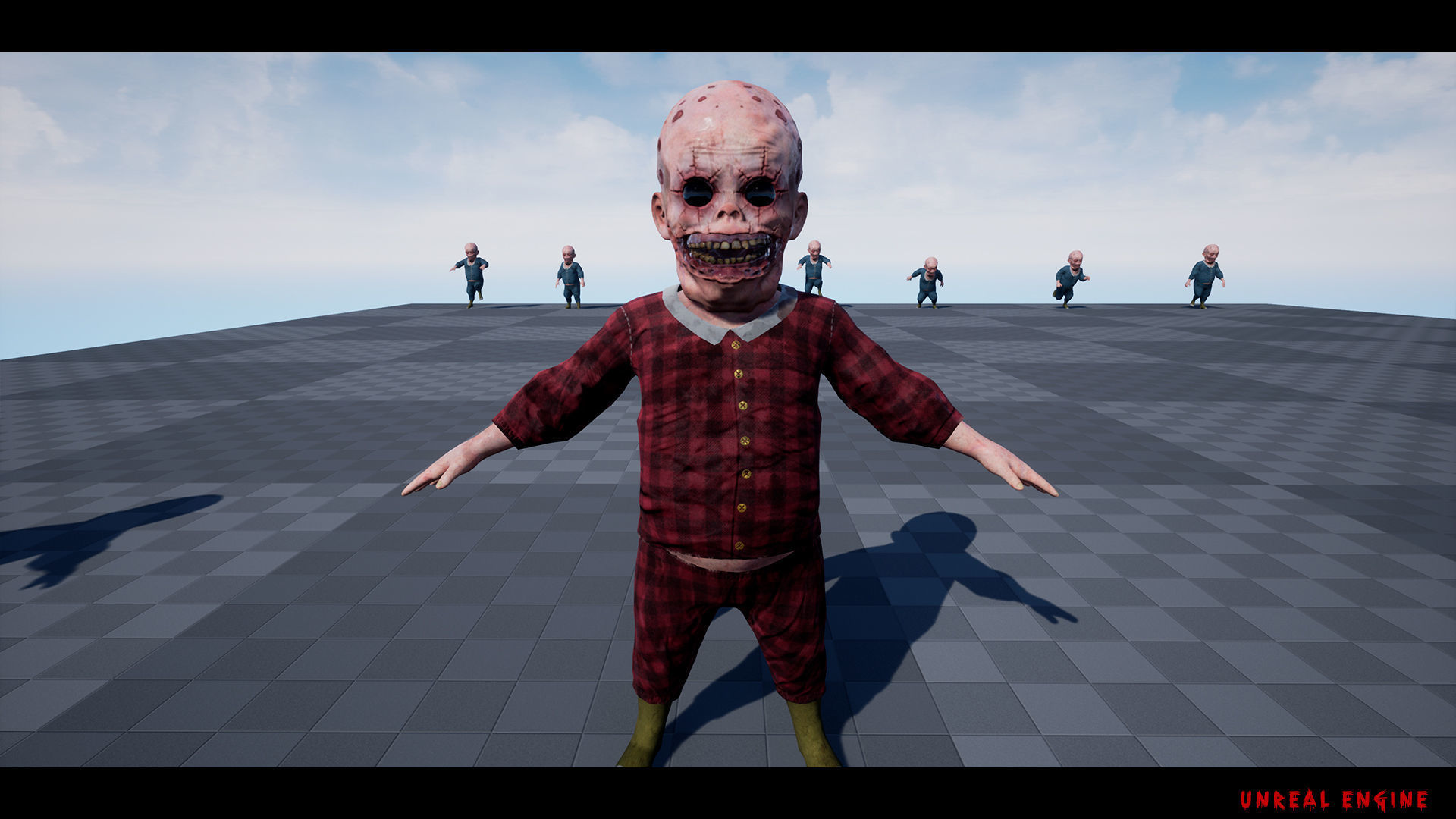 Scary baby Low-poly 3D model_14