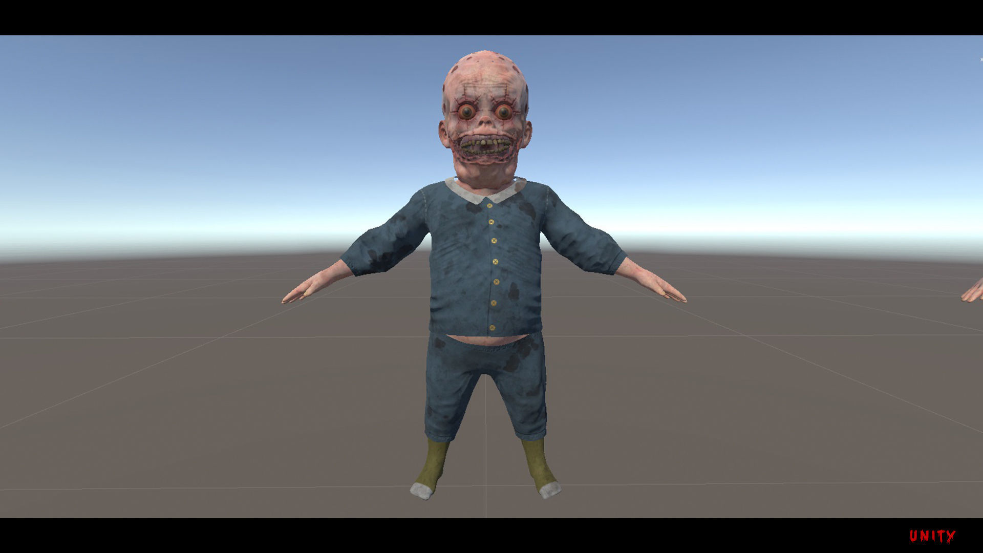 Scary baby Low-poly 3D model_19