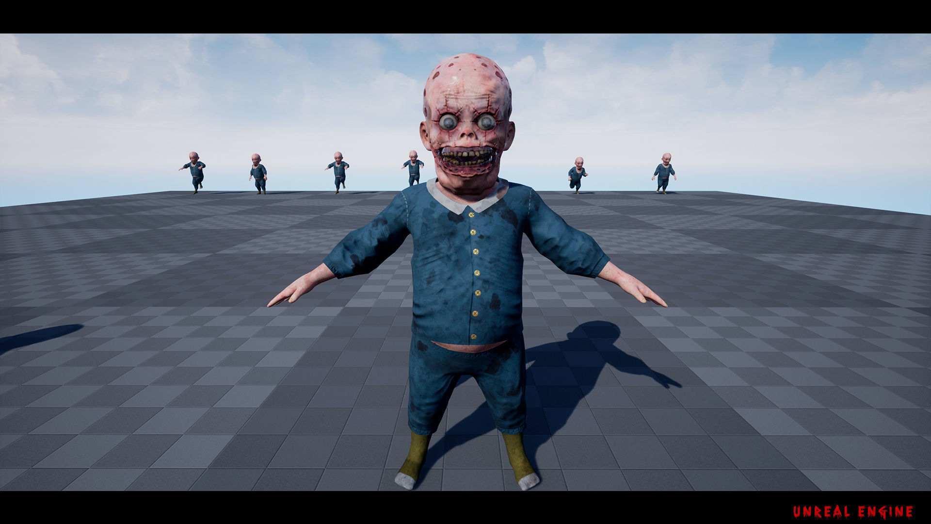 Scary baby Low-poly 3D model_13