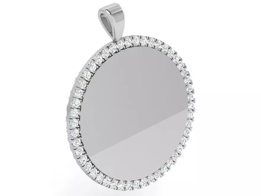 Circle Pendant With Diamonds 3885 3D print model_0