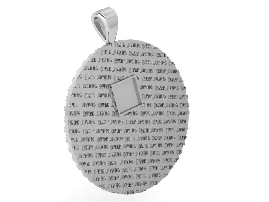 Circle Pendant With Diamonds 3885 3D print model_3