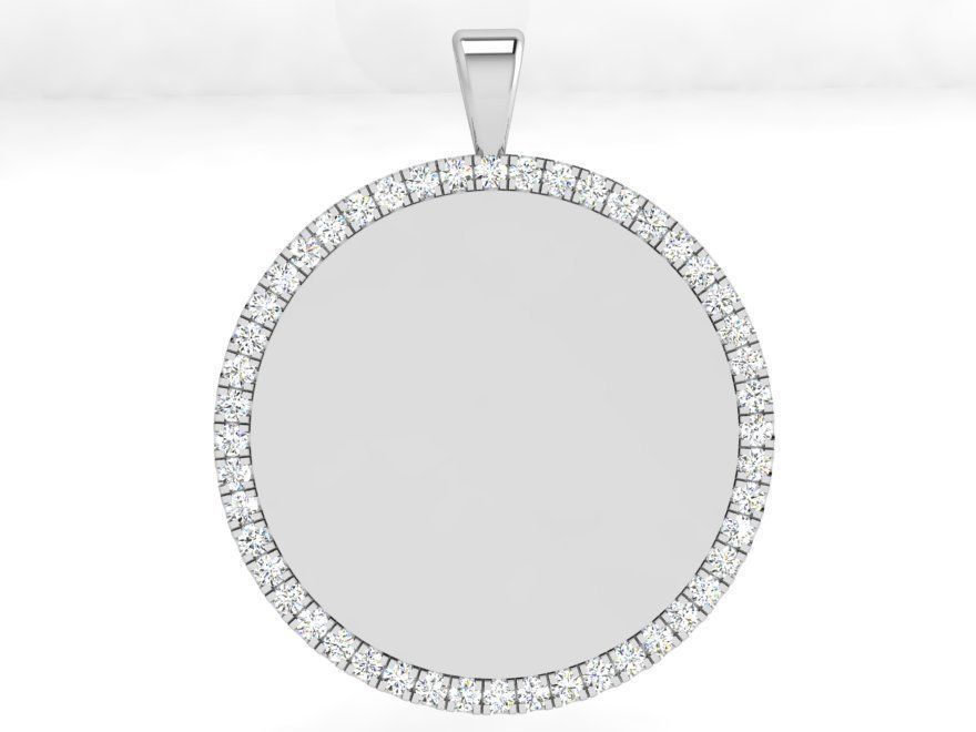 Circle Pendant With Diamonds 3885 3D print model_2