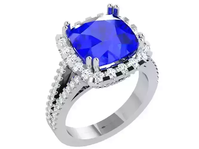 Cushion Halo Woman Ring 3886