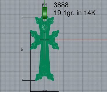 Cross Pendant 3D Print Model 3888 3D print model_4