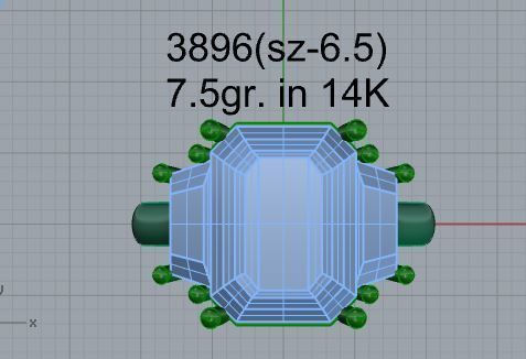 3 Stone Emerald Ring 3896 3D print model_4