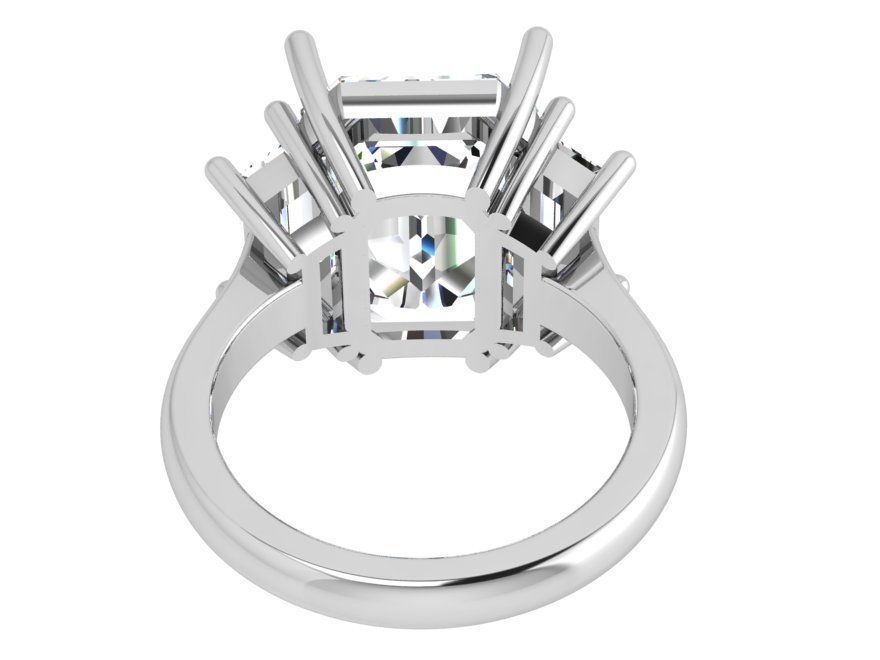 3 Stone Emerald Ring 3896 3D print model_3