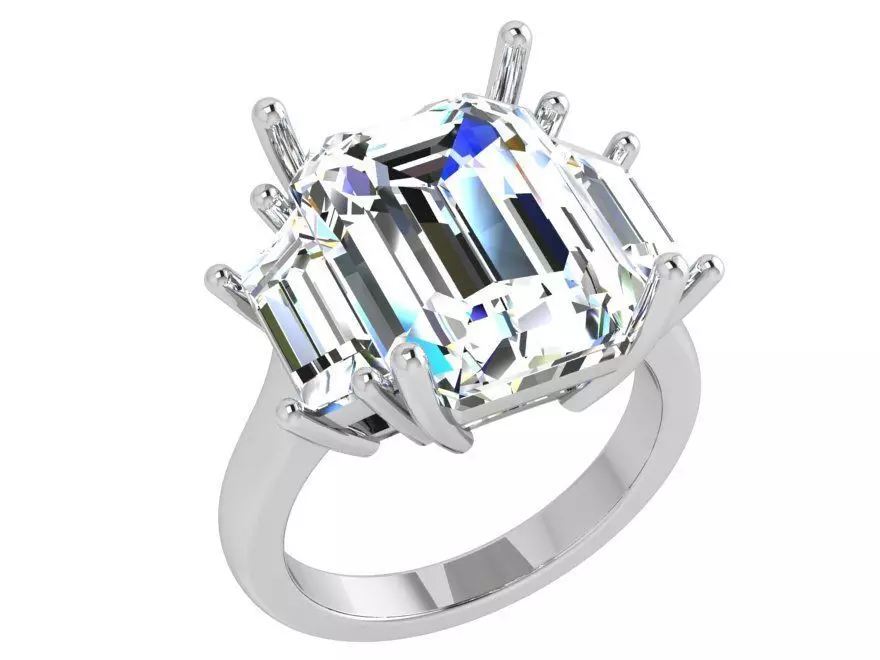 3 Stone Emerald Ring 3896 3D print model_0