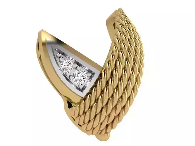 Rope Tectured Diamond Pendant 3897